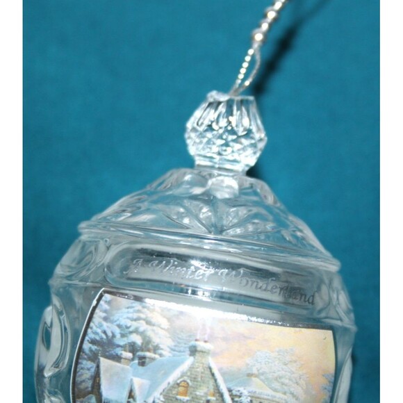 2016 Thomas Kinkade Crystal Christmas Ornament A Winter Wonderland Decor Collect - Picture 3 of 5